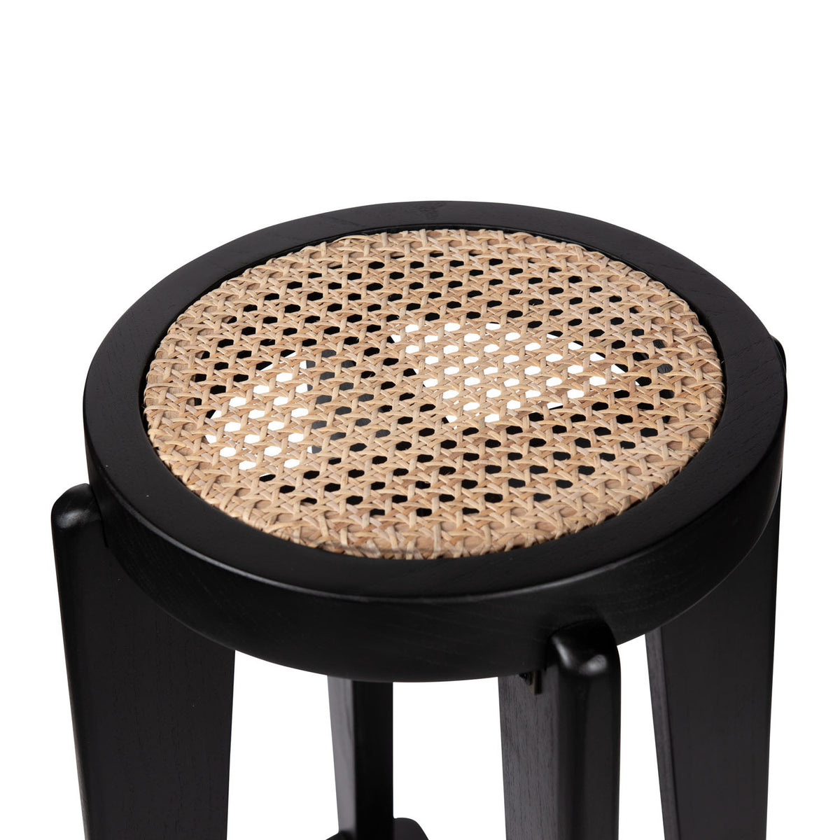 Sgabello alto High Bar Stool Cane DT.W.19 Nero Carbone DETJER