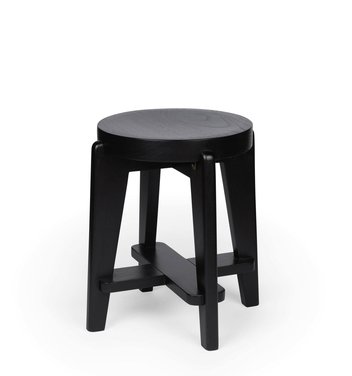 Sgabello basso Low Bar Stool Wood DT.W.19. H47cm - Charcoal Black - Pierre Jeanneret Edition