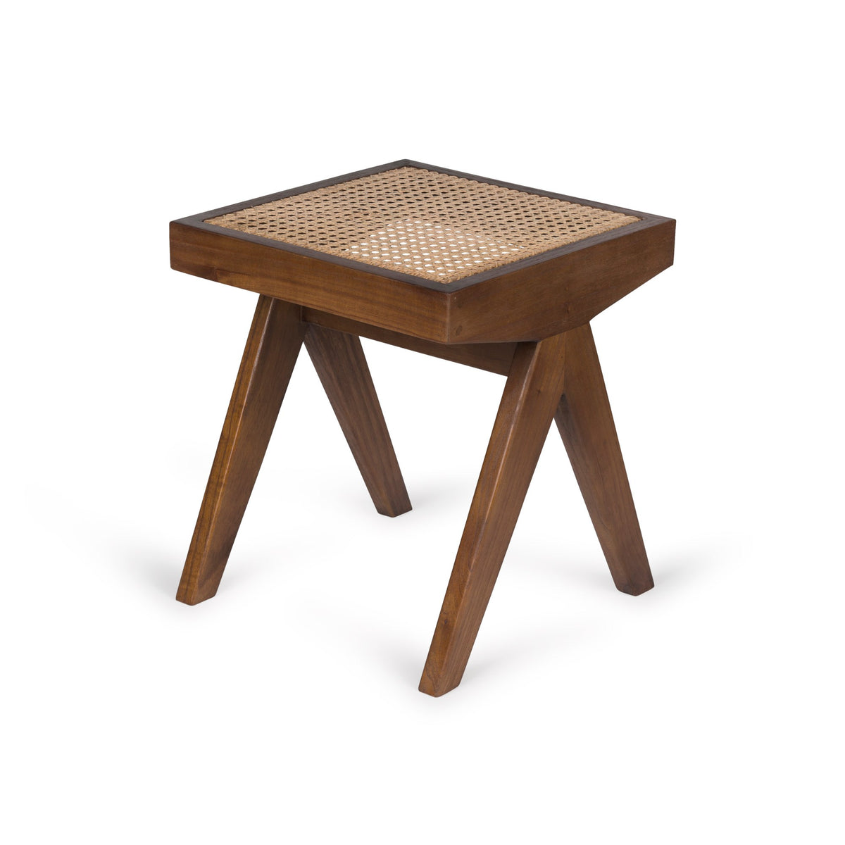 Panca in rattan B.T.H. Flats 1 - Dark Brown - Pierre Jeanneret Edition
