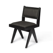 Dining Chair Lecorb Imbottita - Charcoal Black - Pierre Jeanneret Edition