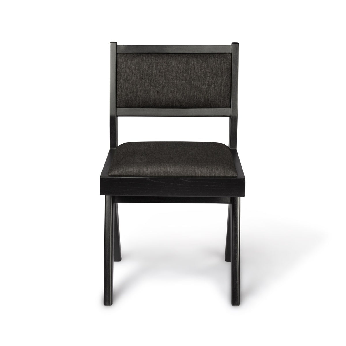 Dining Chair Lecorb Imbottita - Charcoal Black - Pierre Jeanneret Edition