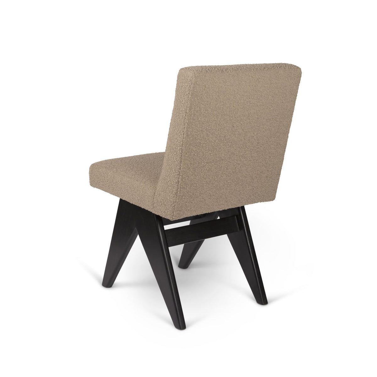 Sedia Dining Sofa Jacques Bouclè Taupe - struttura Charcoal Black - Pierre Jeanneret Edition