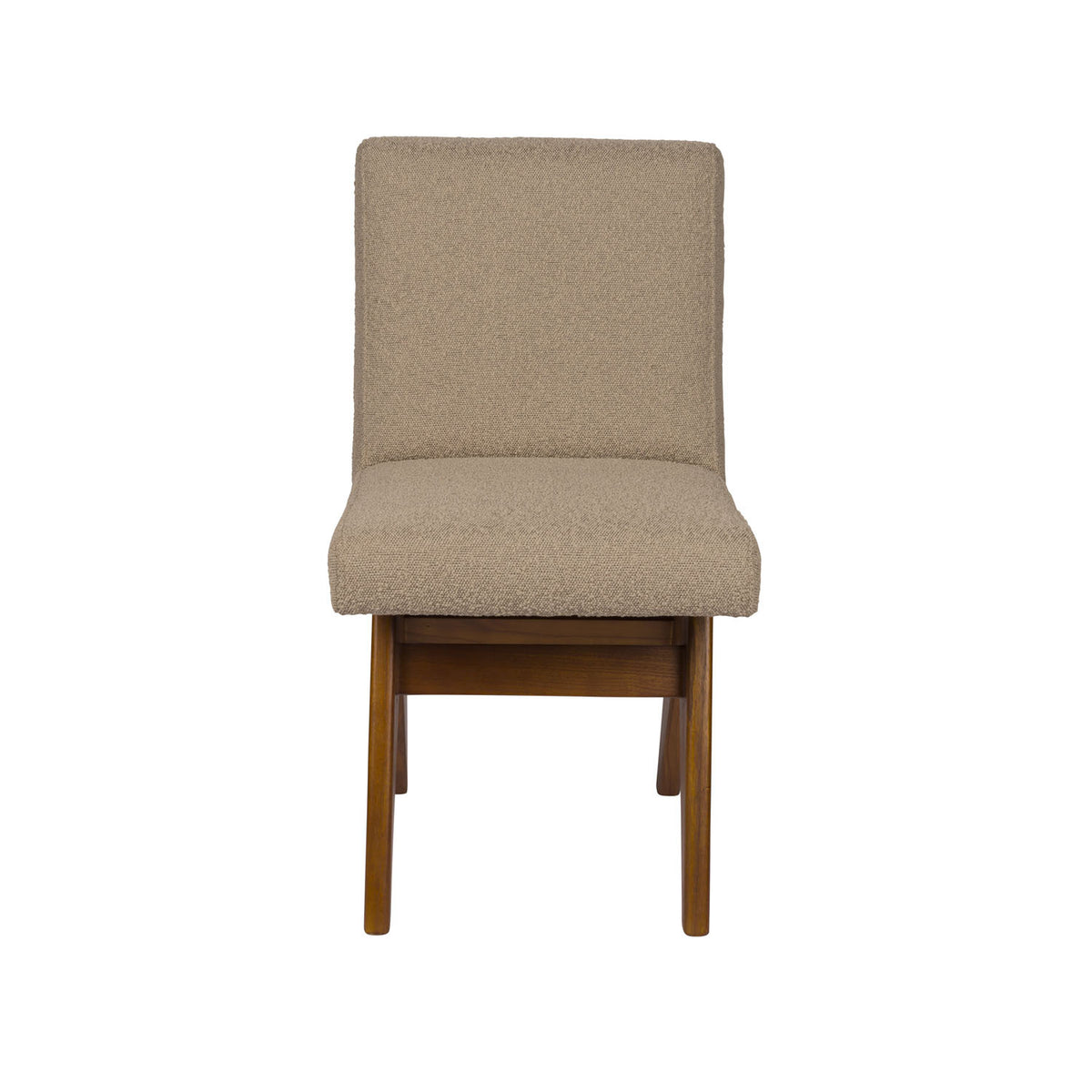 Sedia Dining Sofa Jacques Bouclè Taupe - struttura Dark Brown - Pierre Jeanneret Edition