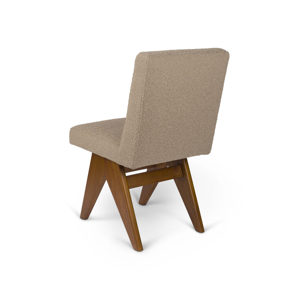 Sedia Dining Sofa Jacques Bouclè Taupe - struttura Dark Brown - Pierre Jeanneret Edition