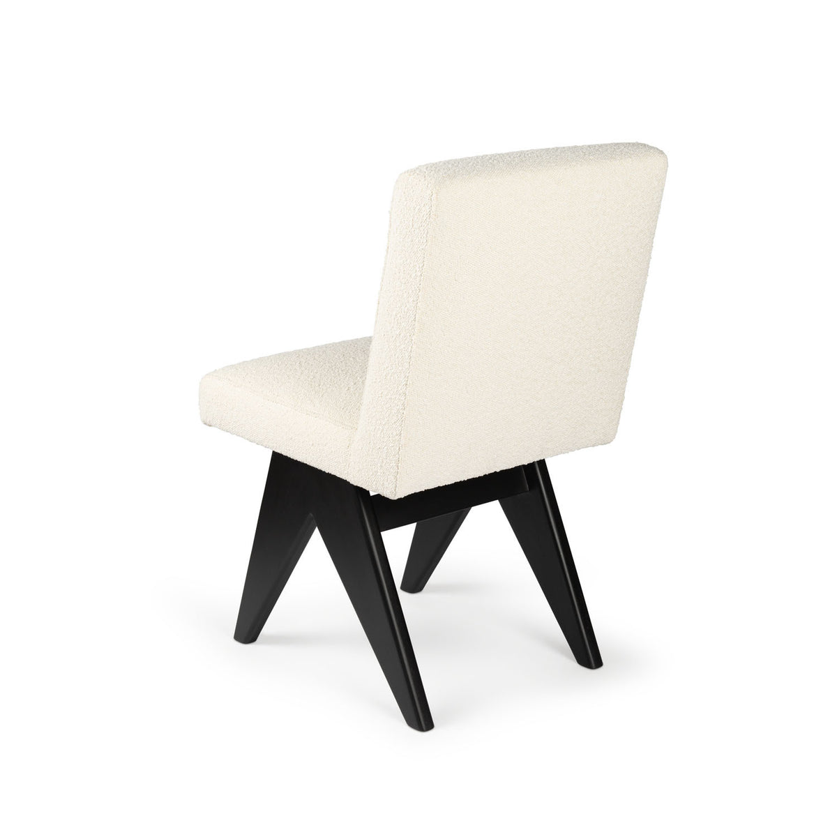 Sedia Dining Sofa Jacques Bouclè Crema - struttura Charcoal Black - Pierre Jeanneret Edition