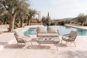 Set da giardino SALONICA – divano, 2 poltrone e tavolino - Beige