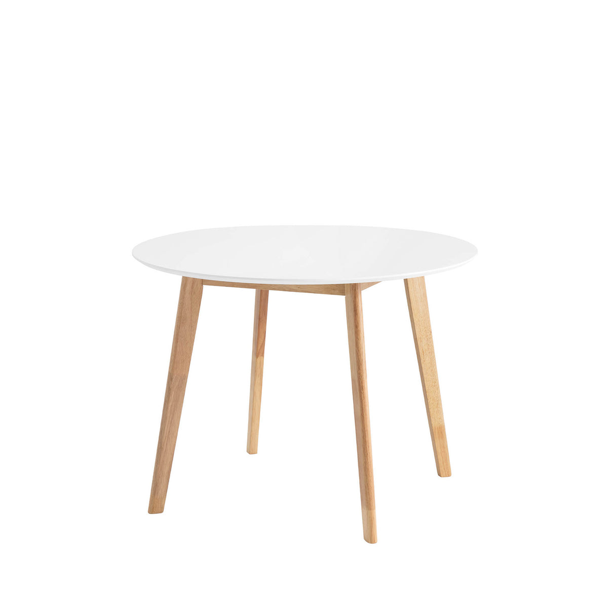 Tavolo MONNA 100 rotondo fisso - Bianco/Rovere