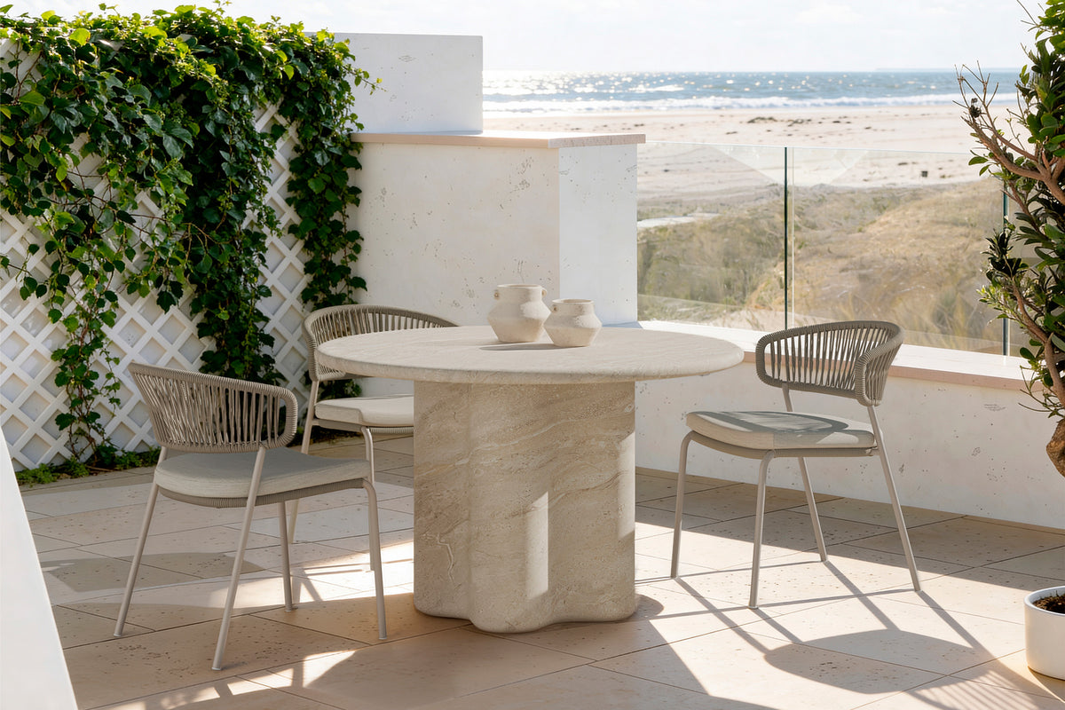 Tavolo MICHELLE rotondo Ø120 cm - Marmo Travertino
