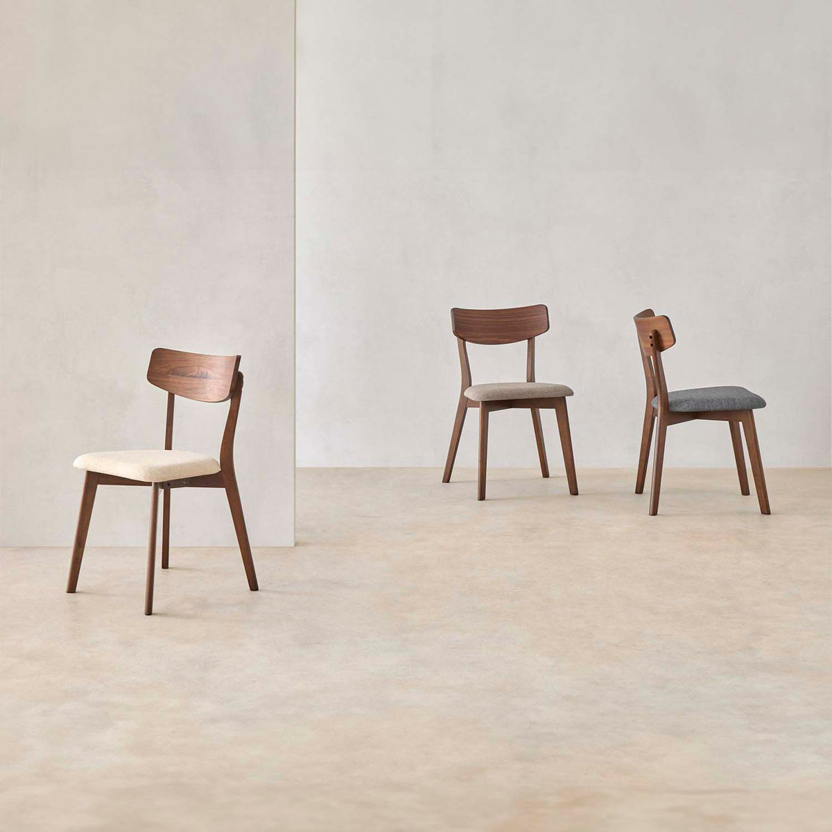 Sedia keira beige noce