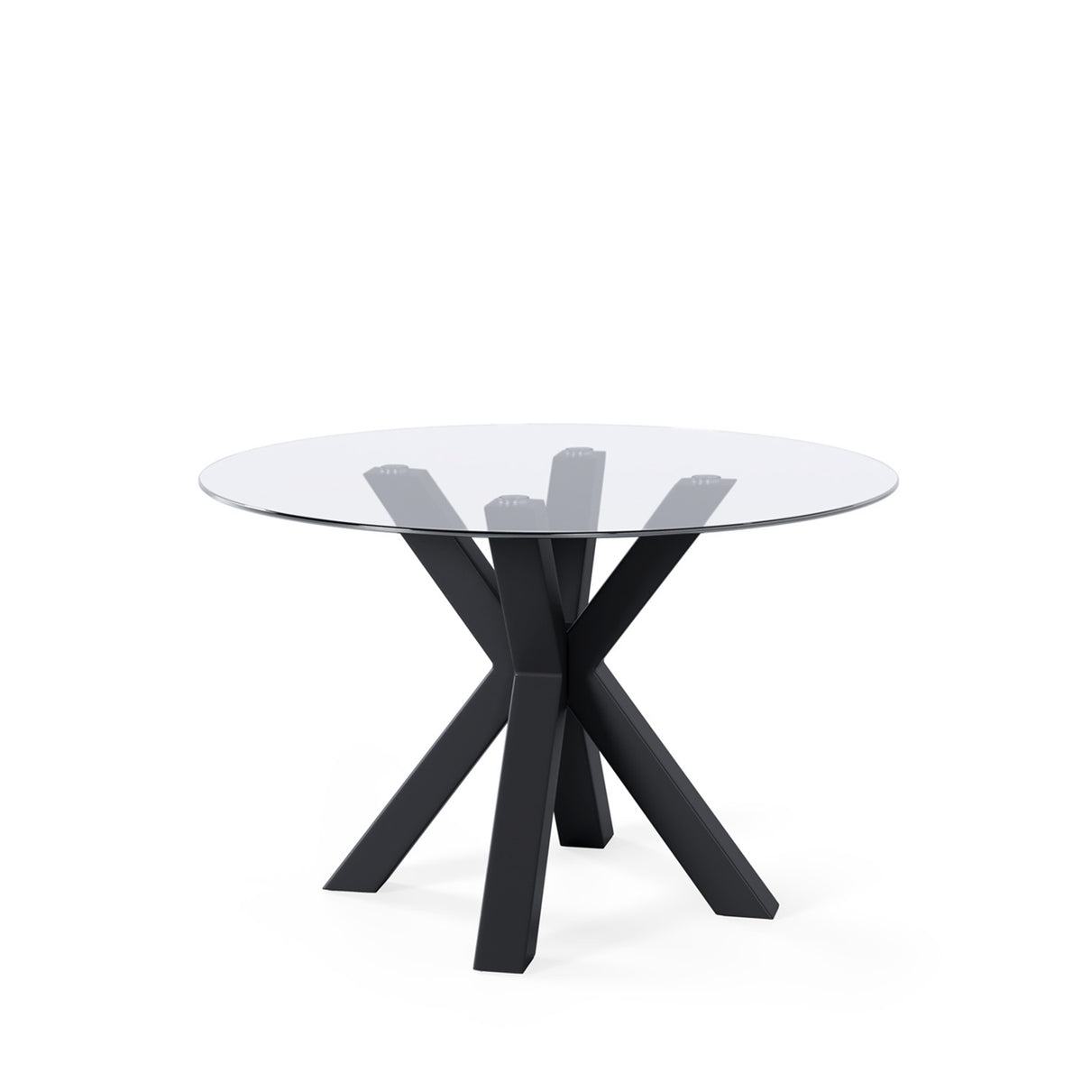 Tavolo JADE 100 rotondo fisso - Vetro/Nero