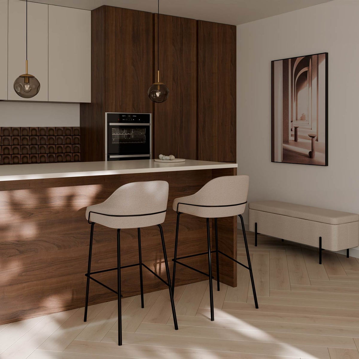 Sgabello louis beige