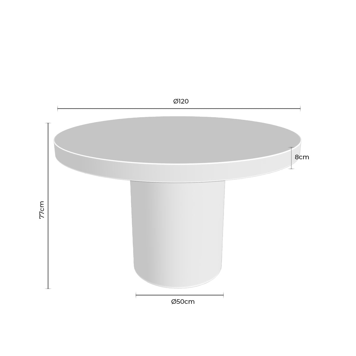 Tavolo THELMA rotondo Ø120 cm