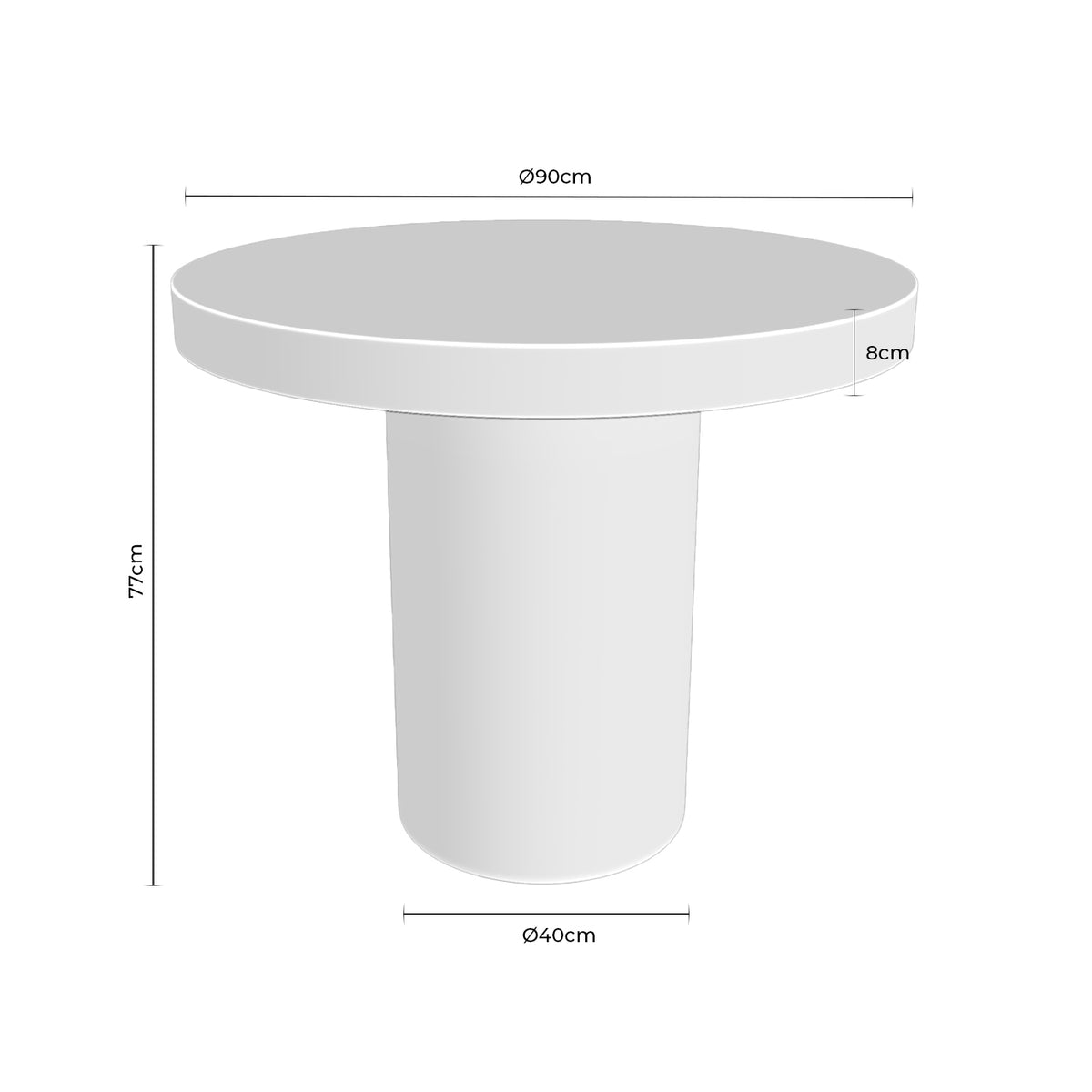 Tavolo THELMA rotondo Ø90 cm