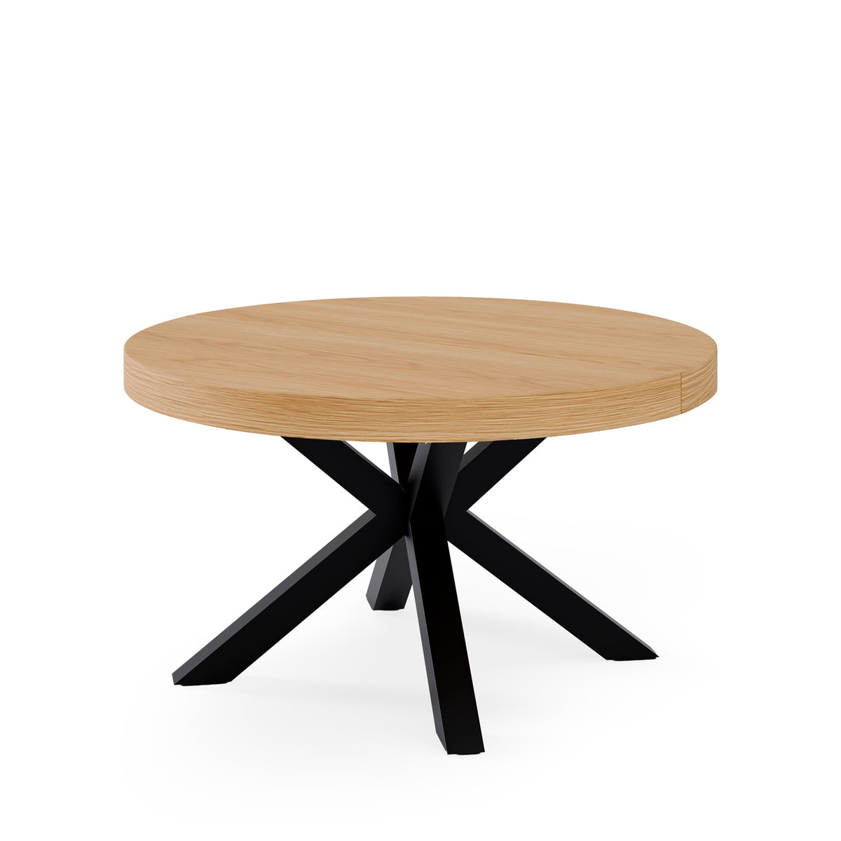 Tavolo MILDRED 100 rotondo allungabile - Rovere/Nero