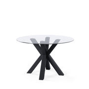 Tavolo JADE 120 rotondo fisso - Vetro/Nero