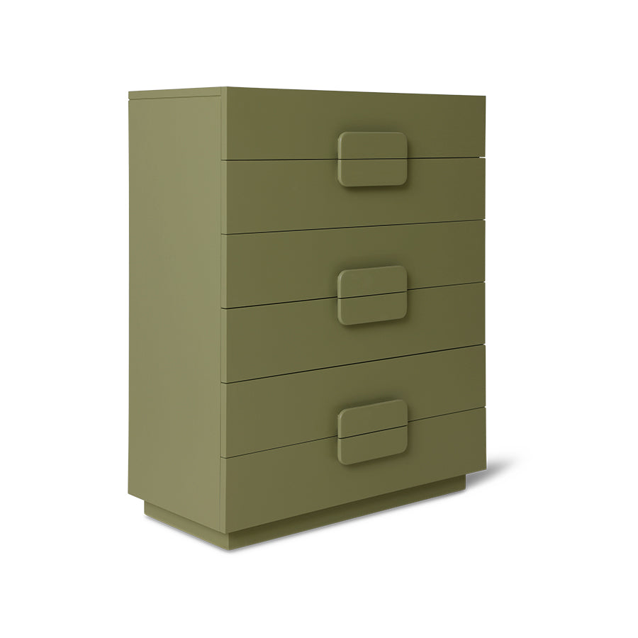 Spaziosa cassettiera verde militare