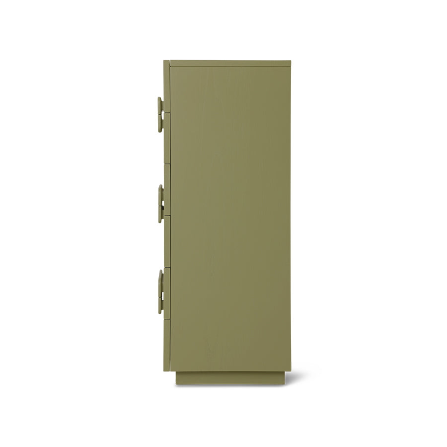 Spaziosa cassettiera verde militare