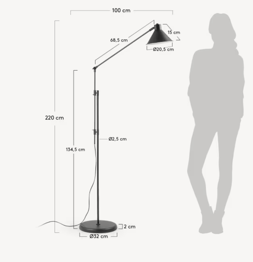 Lampada da terra Dione nero