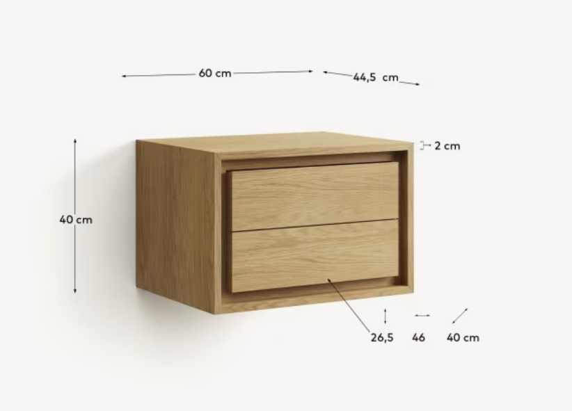 Mobile da bagno Kenta in legno massiccio di teak finitura naturale 60 x 45 cm