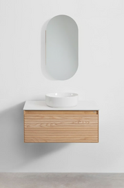 Tedrik - Set di mobili da bagno sospesi in legno di frassino