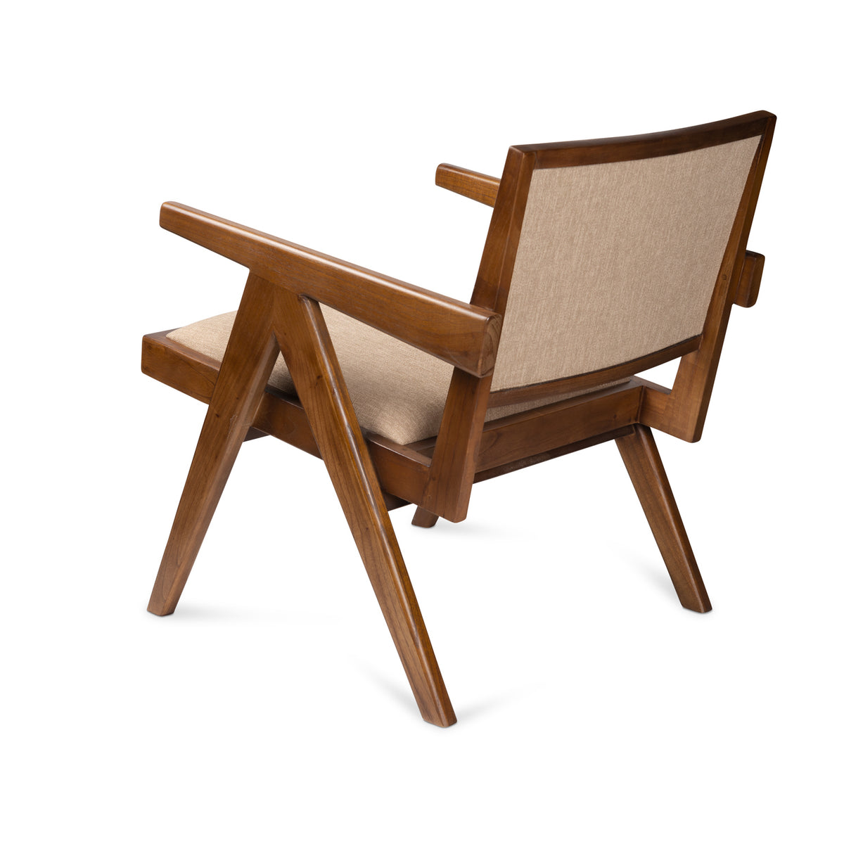 Easy Lounge Chair Jean Imbottita - Dark Brown - Pierre Jeanneret Edition