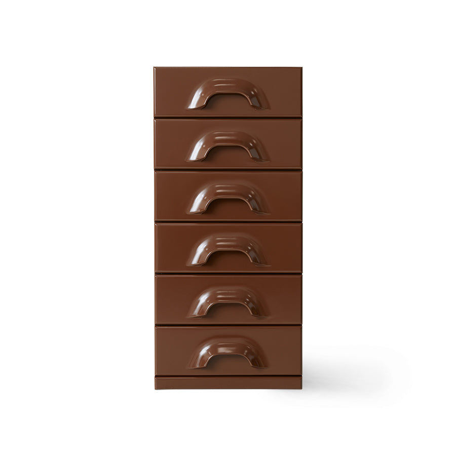 Cassettiera con 6 cassetti, cioccolato