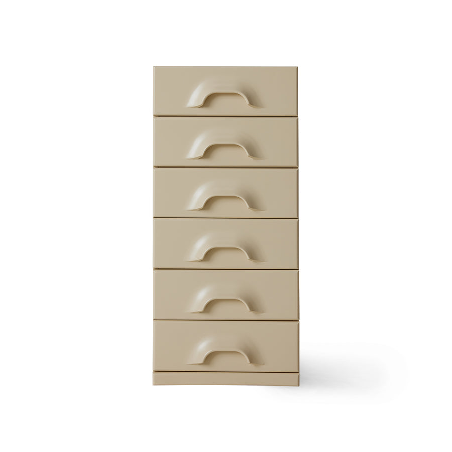 Cassettiera con 6 cassetti, crema