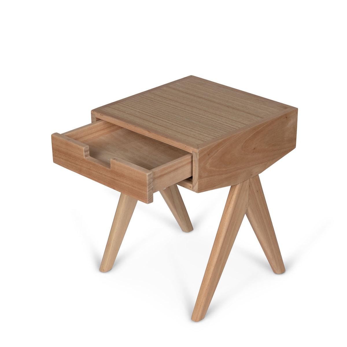 Comodino Night Cabin W.T.H. con cassetto - Natural - Pierre Jeanneret Edition