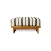 Pouf da esterno in teak, chalkstripe