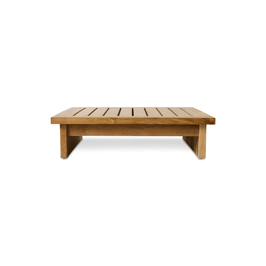 Pouf da esterno in teak, naturale