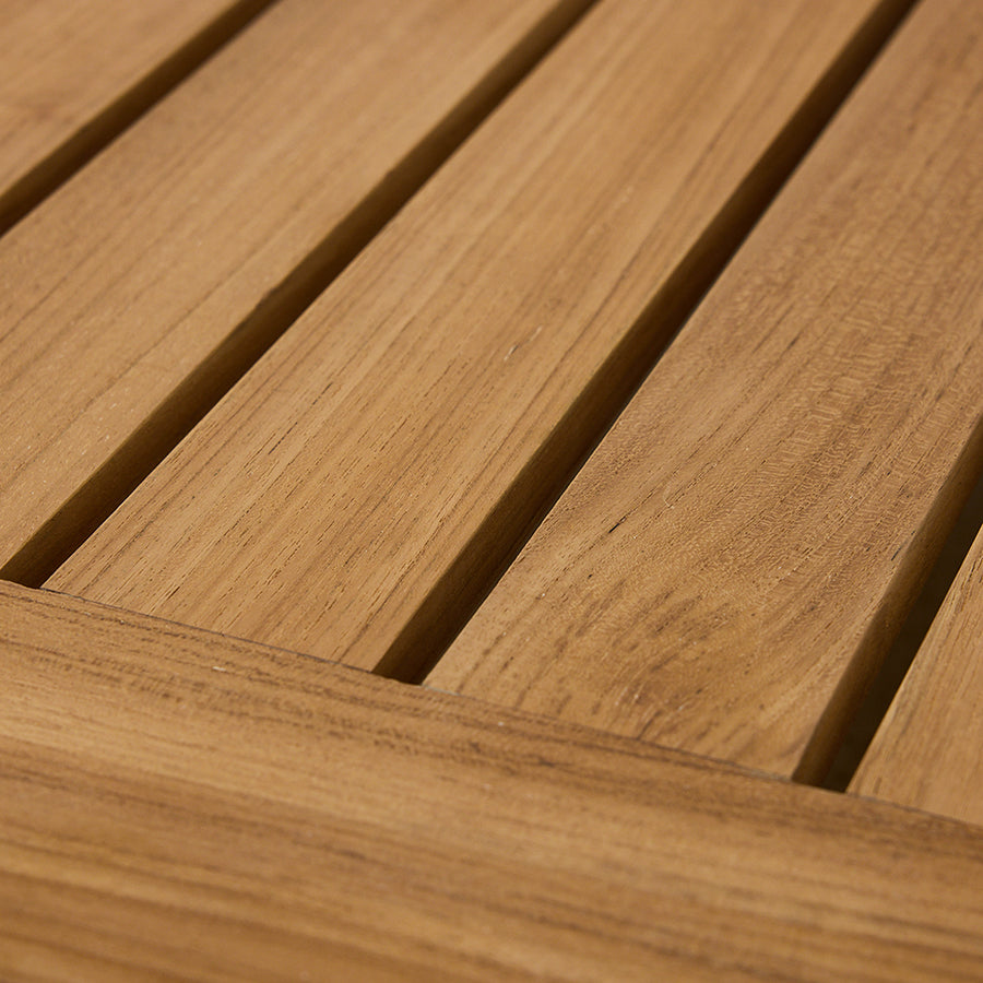 Pouf da esterno in teak, stracciatella