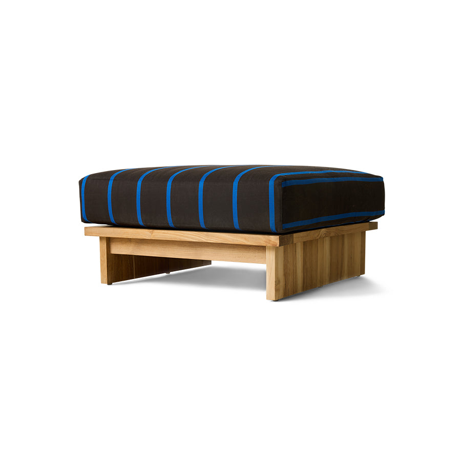 Pouf da esterno in teak, burnt sky