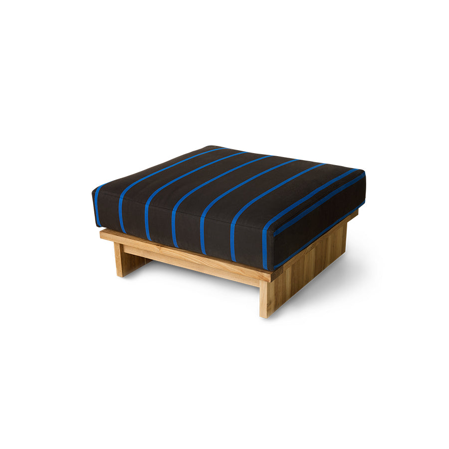 Pouf da esterno in teak, burnt sky