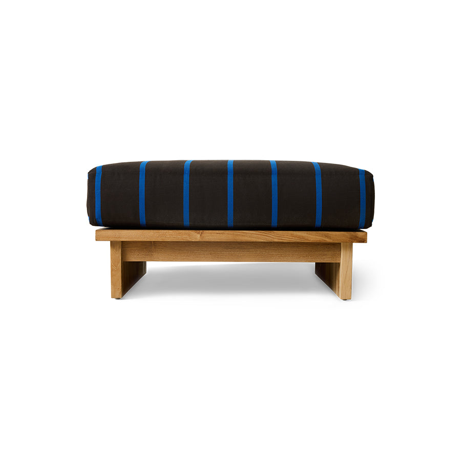 Pouf da esterno in teak, burnt sky