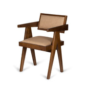Office Chair Pierre Imbottita - Dark Brown - Pierre Jeanneret Edition