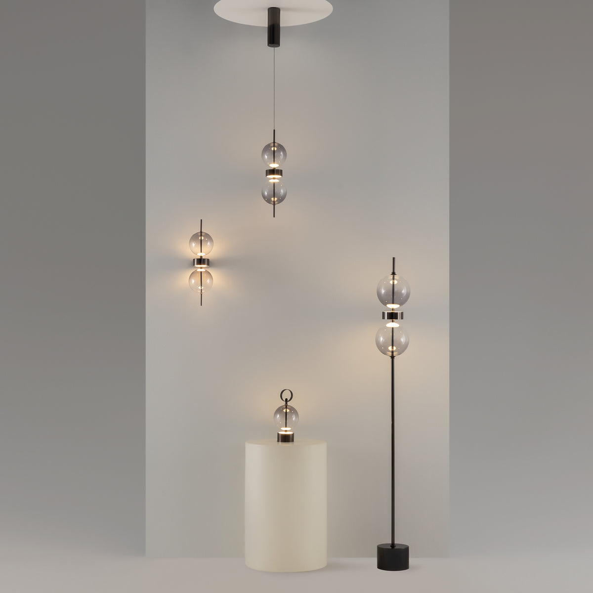 Lampada a sospensione Double Moon - Maytoni - Nero - MOD478PL-L8B3K