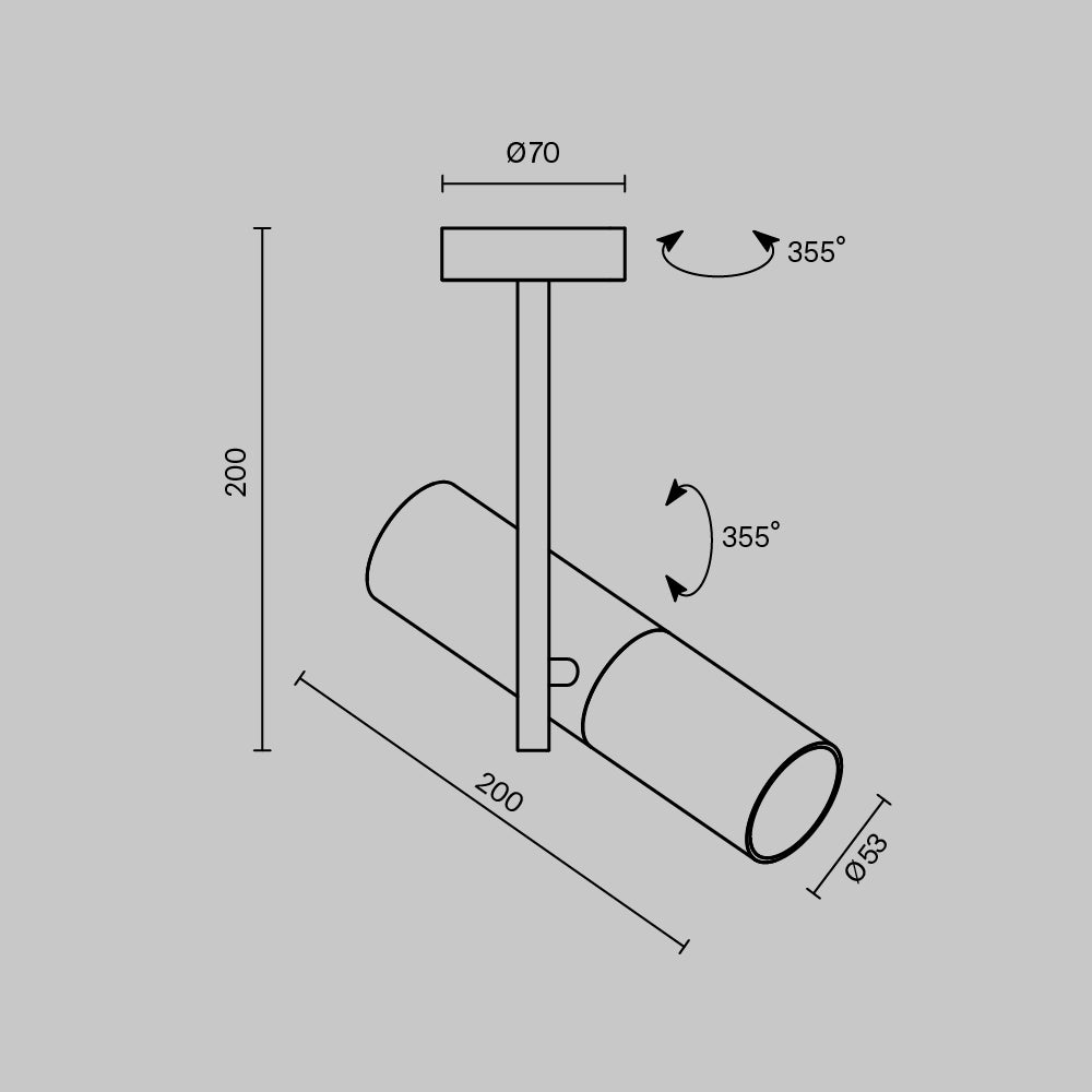 Lampada da soffitto Elti GU10 1x10W - Maytoni - Nero - C020CL-01B