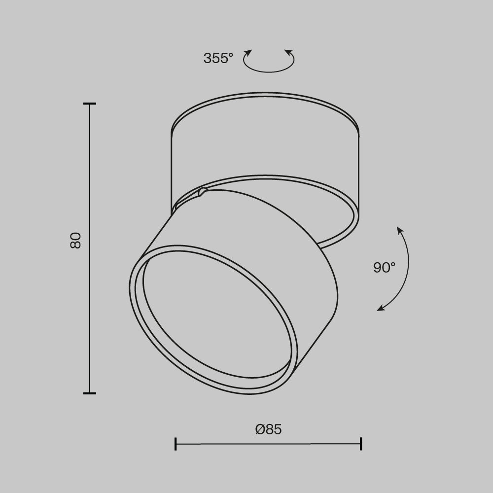 Lampada da soffitto Onda - Maytoni - Nero - C024CL-12W3K-B-1