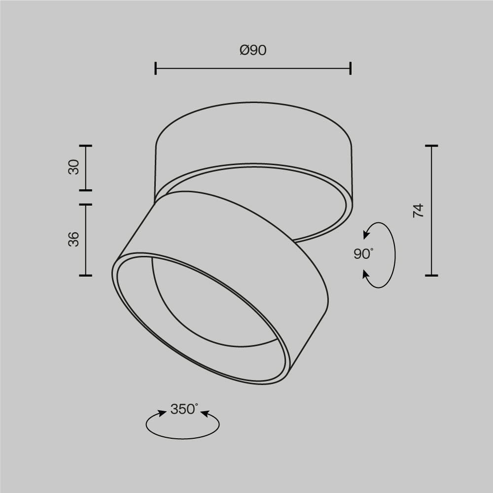 Lampada da soffitto Lens - Maytoni - Bianco - C220CL-12W3K-W
