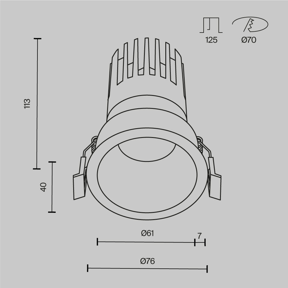 Faretto da incasso Dip - Maytoni - Bianco - DL118-15W-3K-W