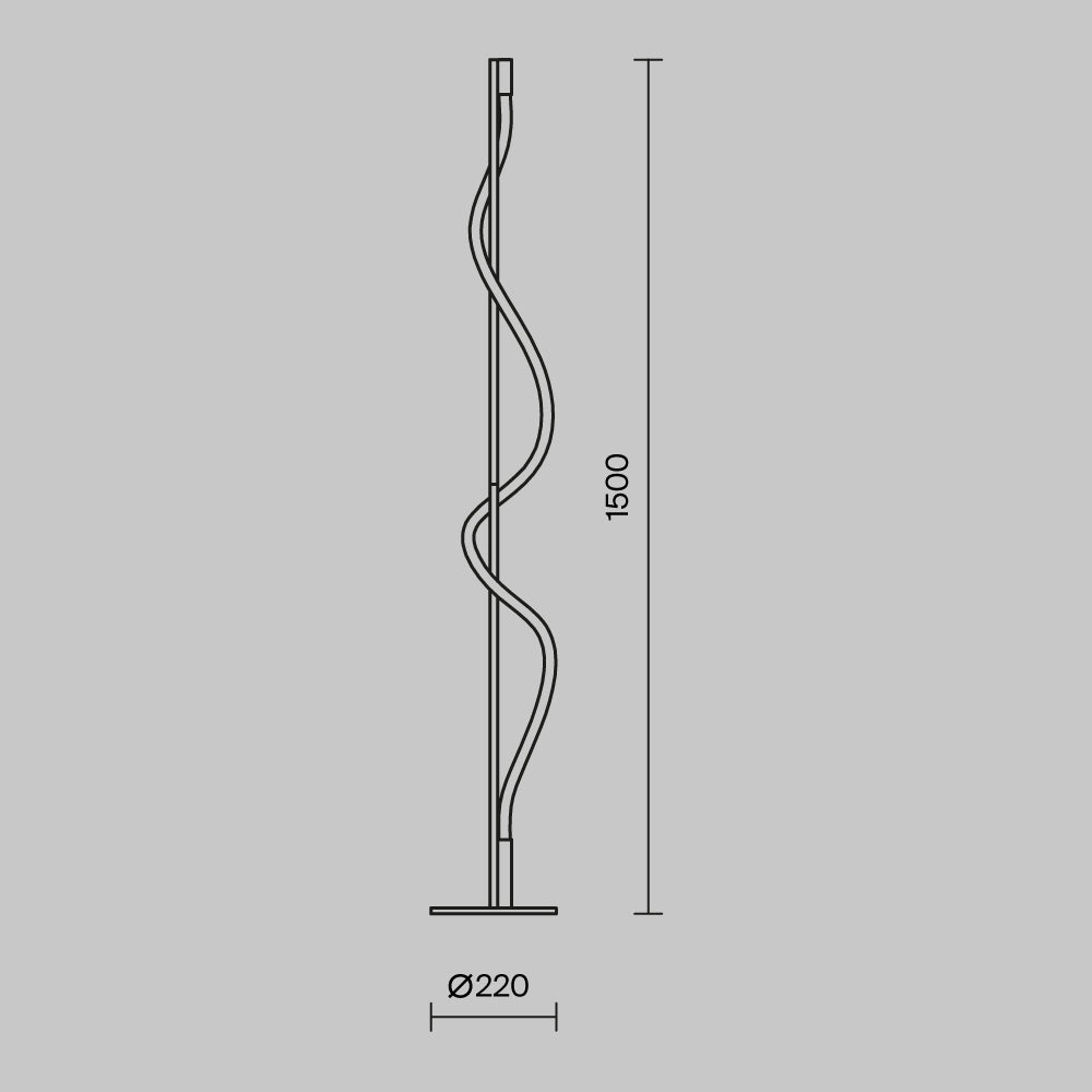 Lampada da terra Tau - Maytoni - Nero - MOD166FL-L15B3K