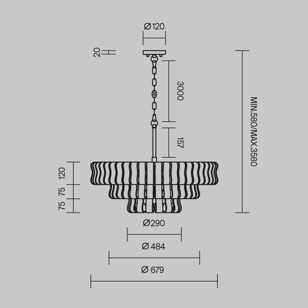 Lampada a sospensione Boulder - Maytoni - Oro opaco - MOD538PL-09MG