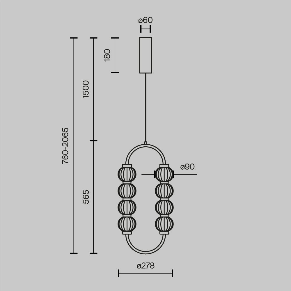 Lampada a sospensione Amulet - Maytoni - Oro - MOD555PL-L11G3K
