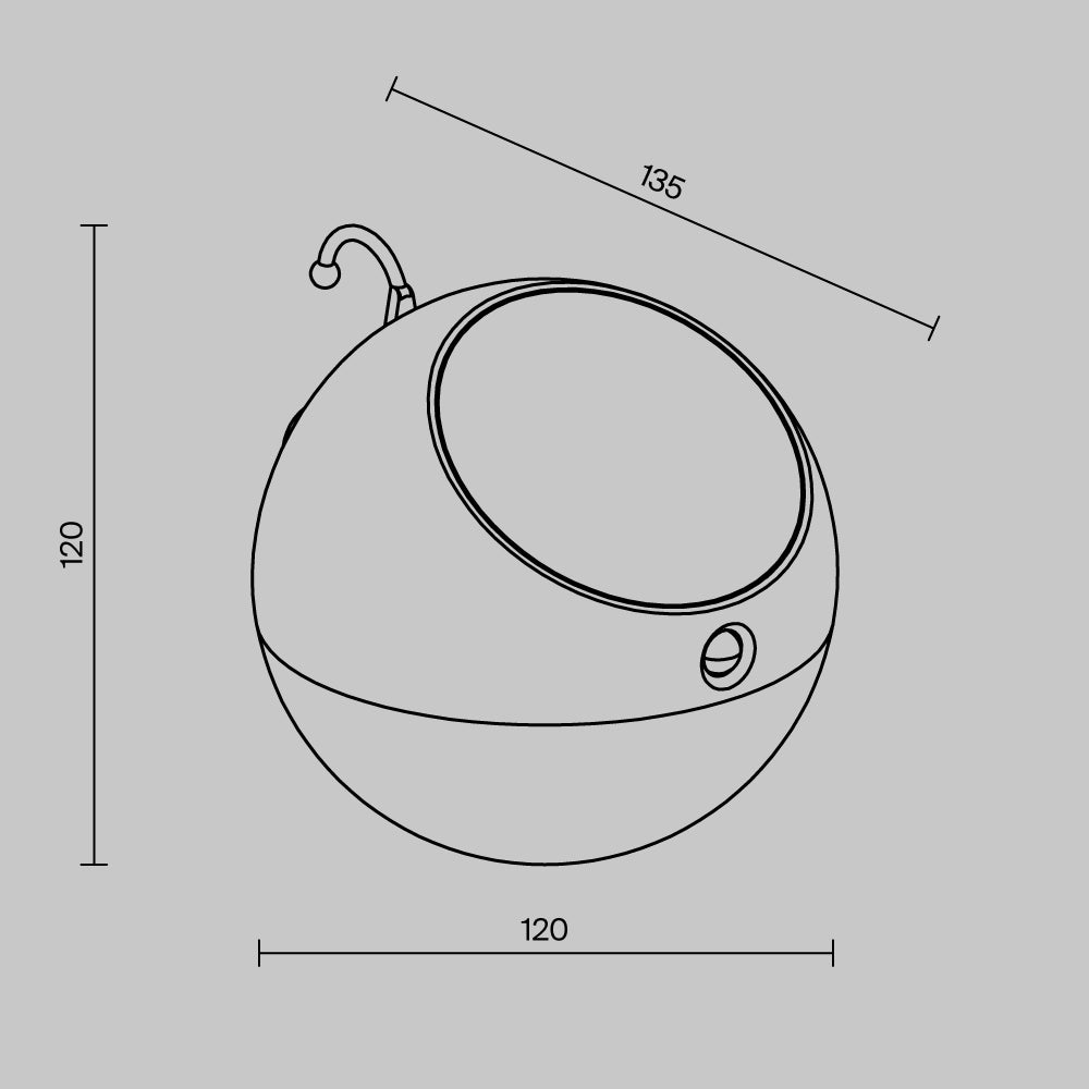 Lampada solare a sospensione da esterno Lactea - Maytoni - Nero - O147PL-L2BK
