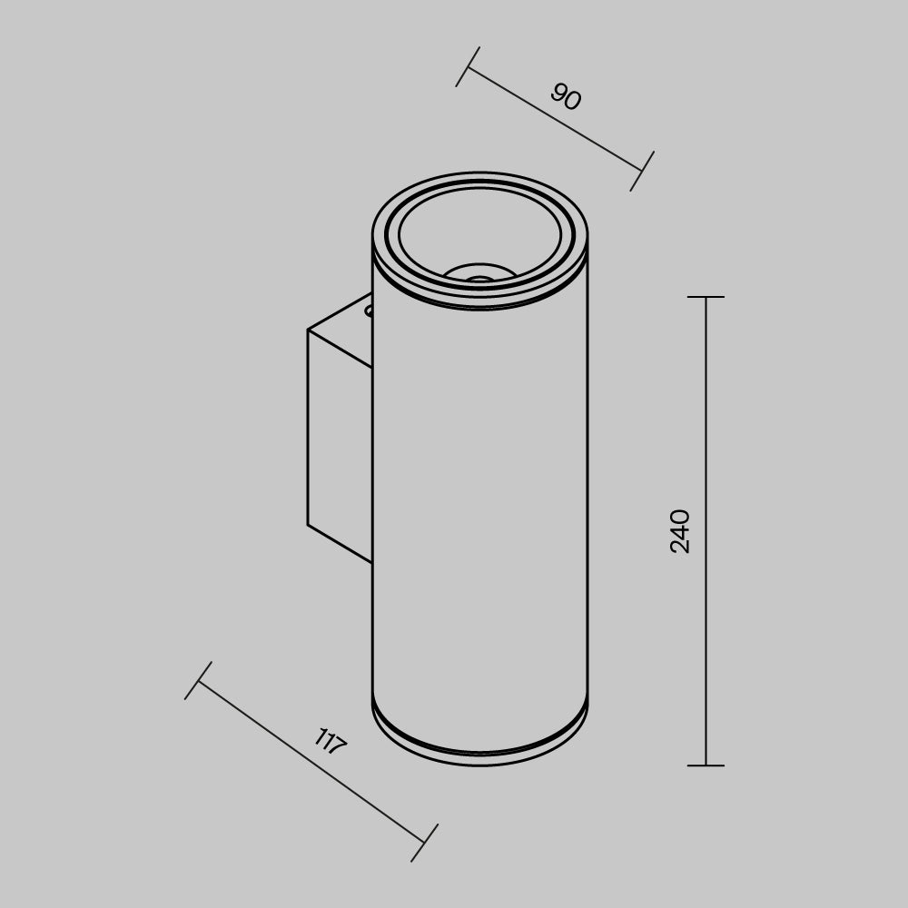 Lampada a muro Shim - Maytoni - Grigio - O303WL-L24GF3K