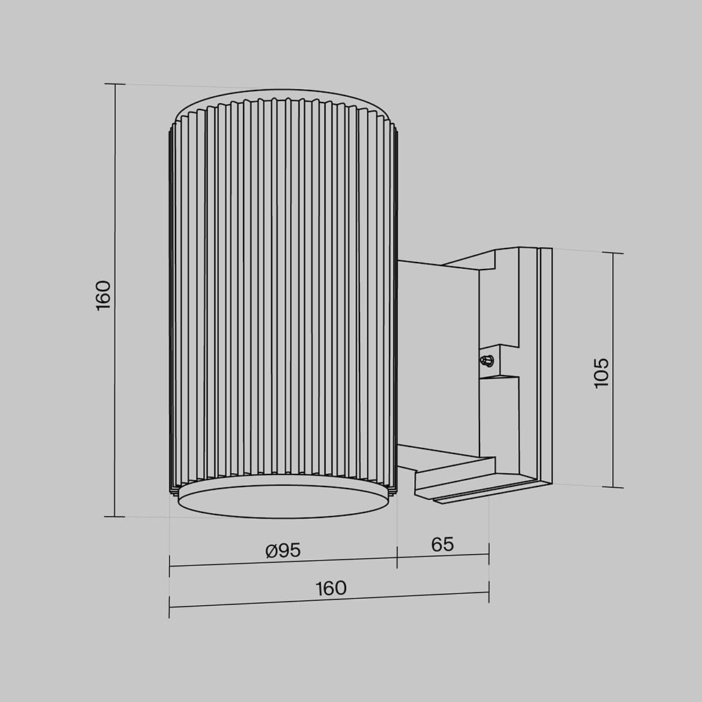 SET 2 PEZZI · Lampada a muro Rando - Maytoni - Grigio - O419WL-01GR · prezzo per 2 pezzi