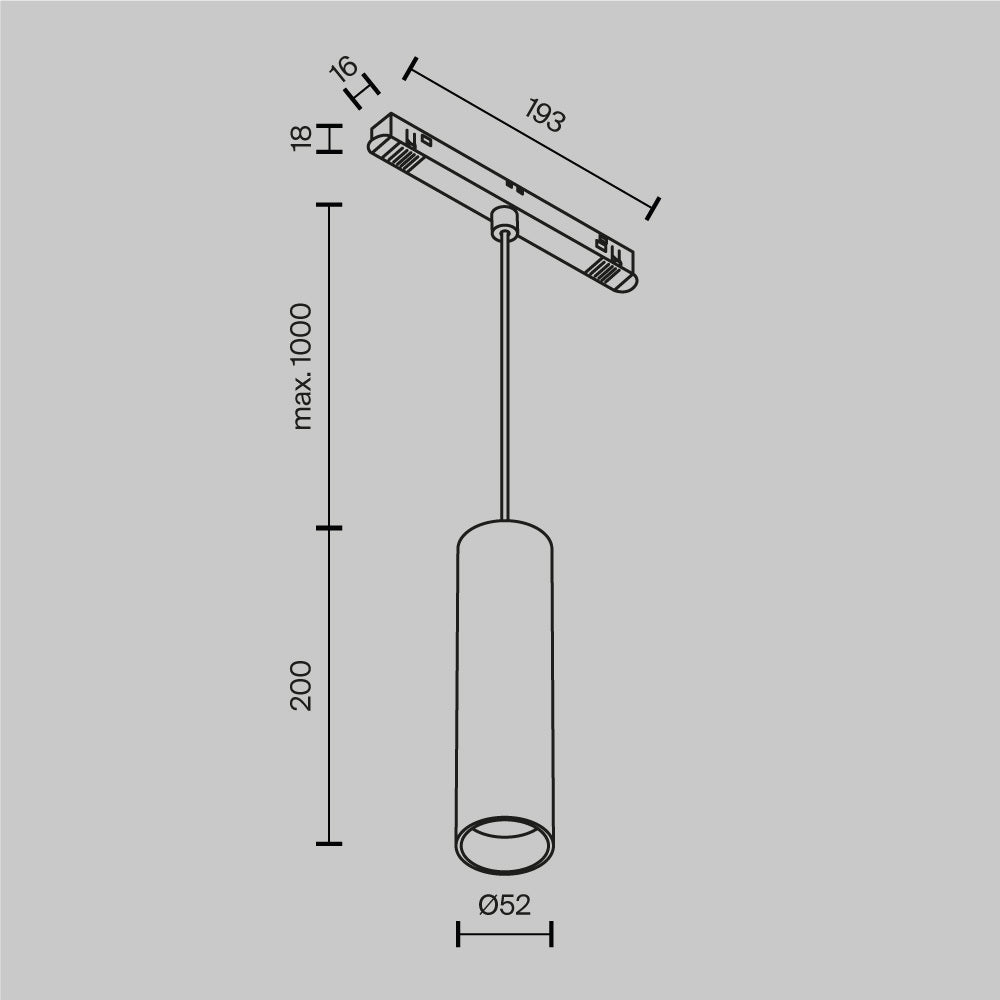 Faretto per binario Focus LED - Maytoni - Bianco - TR041-4-12WTW-DD2-W
