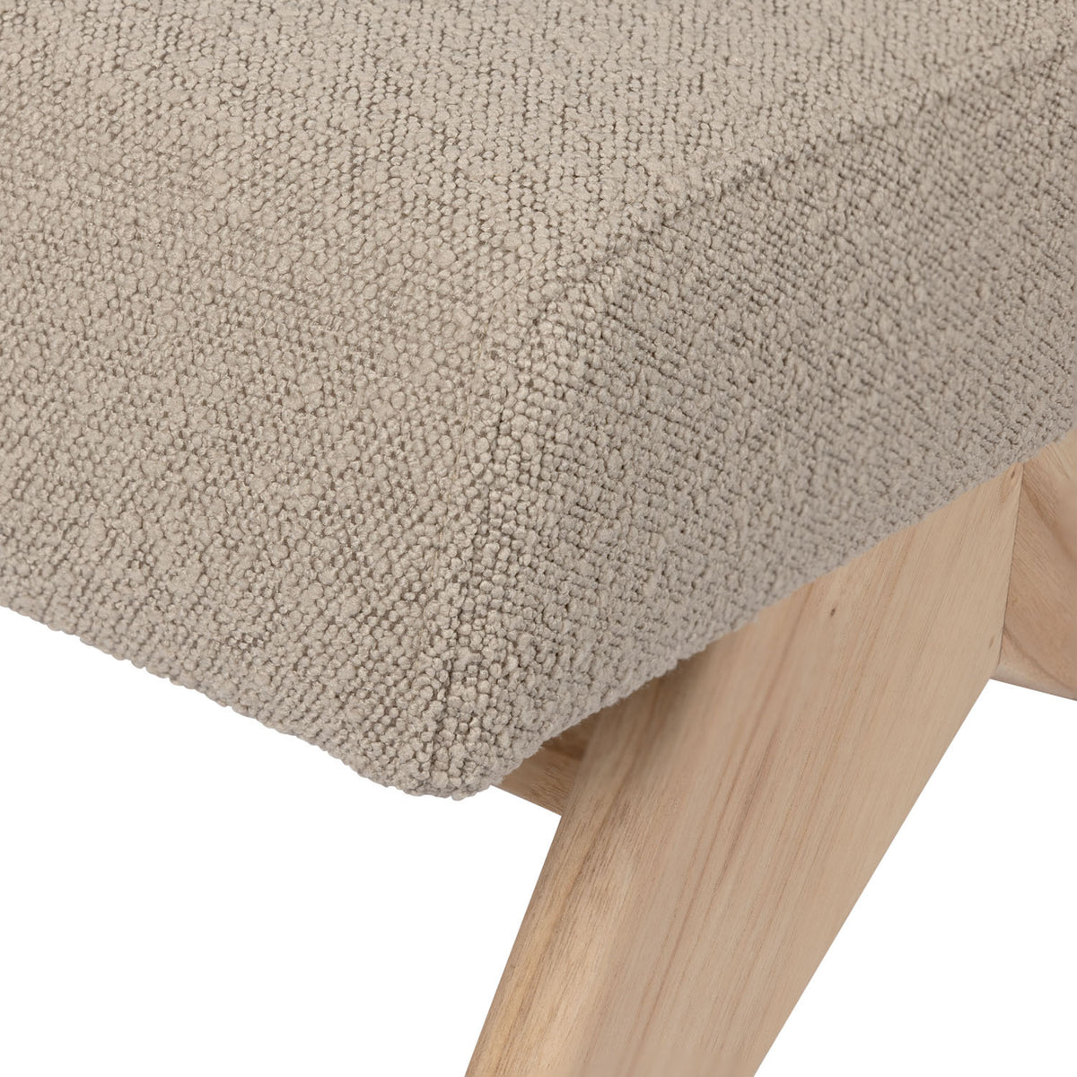 Poltrona Easy Lounge Eugene Armless Bouclè Taupe - struttura Natural - Pierre Jeanneret Edition