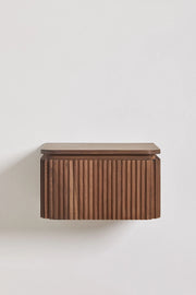 Biljandi - Comodino sospeso rettangolare 35x30 cm in legno di acacia