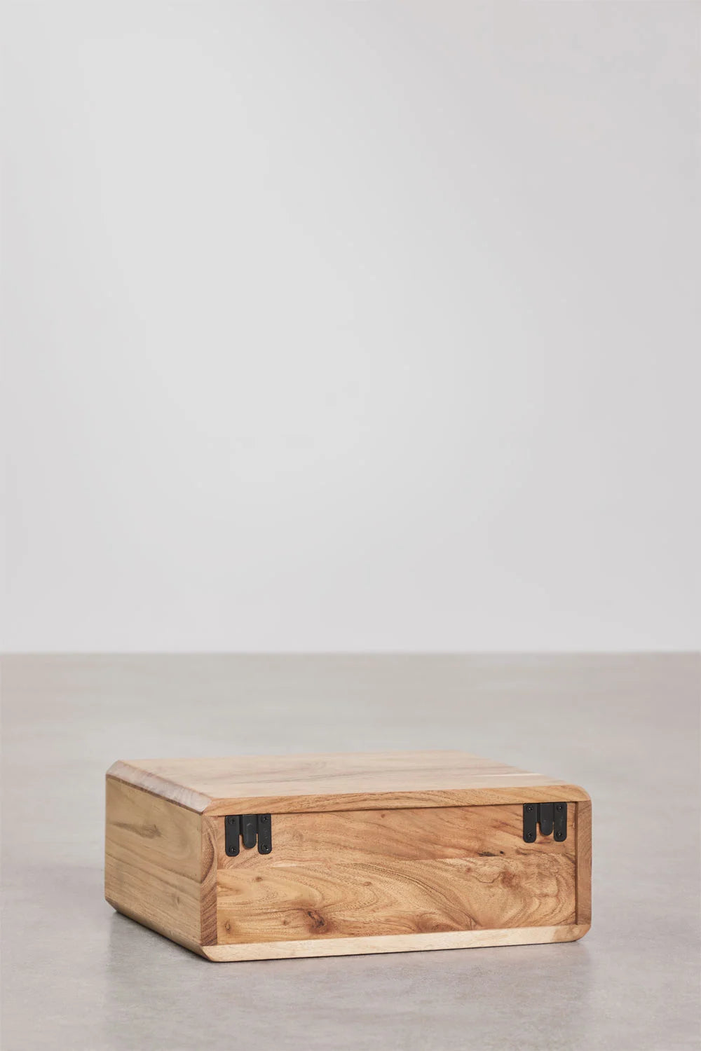 Nordilan - Comodino sospeso rettangolare 40x30 cm in legno di acacia